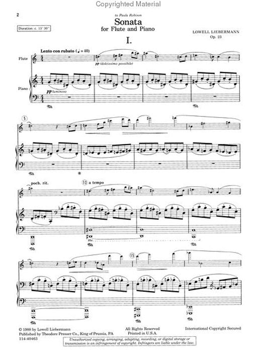 Liebermann, L :: Sonata op. 23