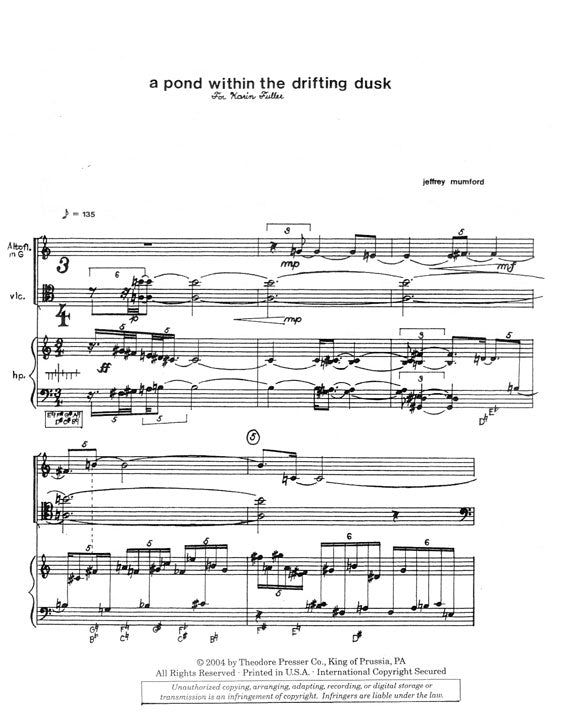 Mumford, J :: a pond within the drifting dusk