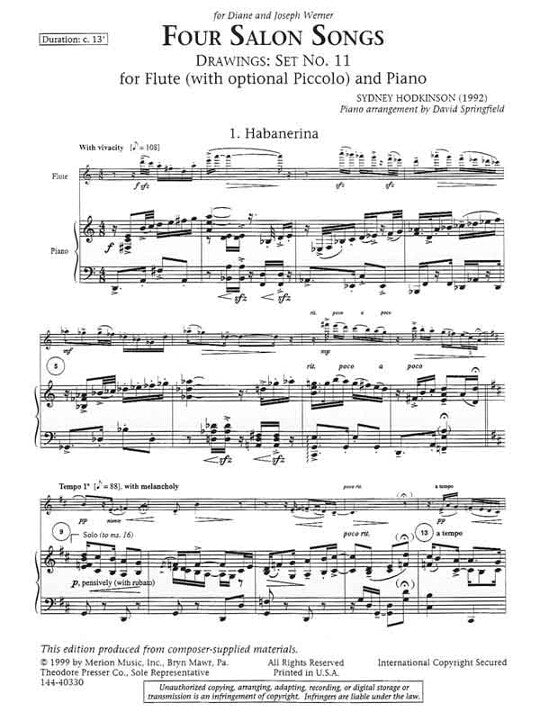 Hodkinson, S :: Four Salon Songs (Drawings: Set No. 11)