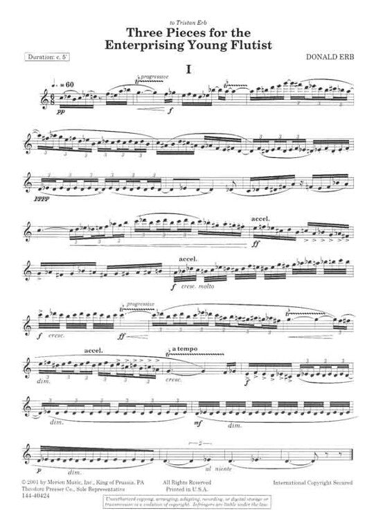 Erb, D :: Three Pieces for the Enterprising Young Flutist