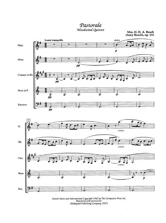 Beach, AC :: Pastorale, op. 151
