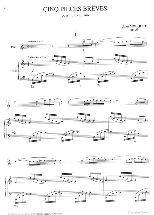 Mouquet, J :: 5 pieces breves op. 39