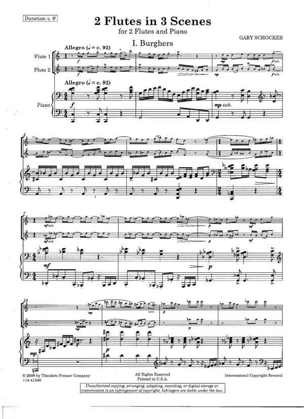Schocker, G :: 2 Flutes in 3 Scenes