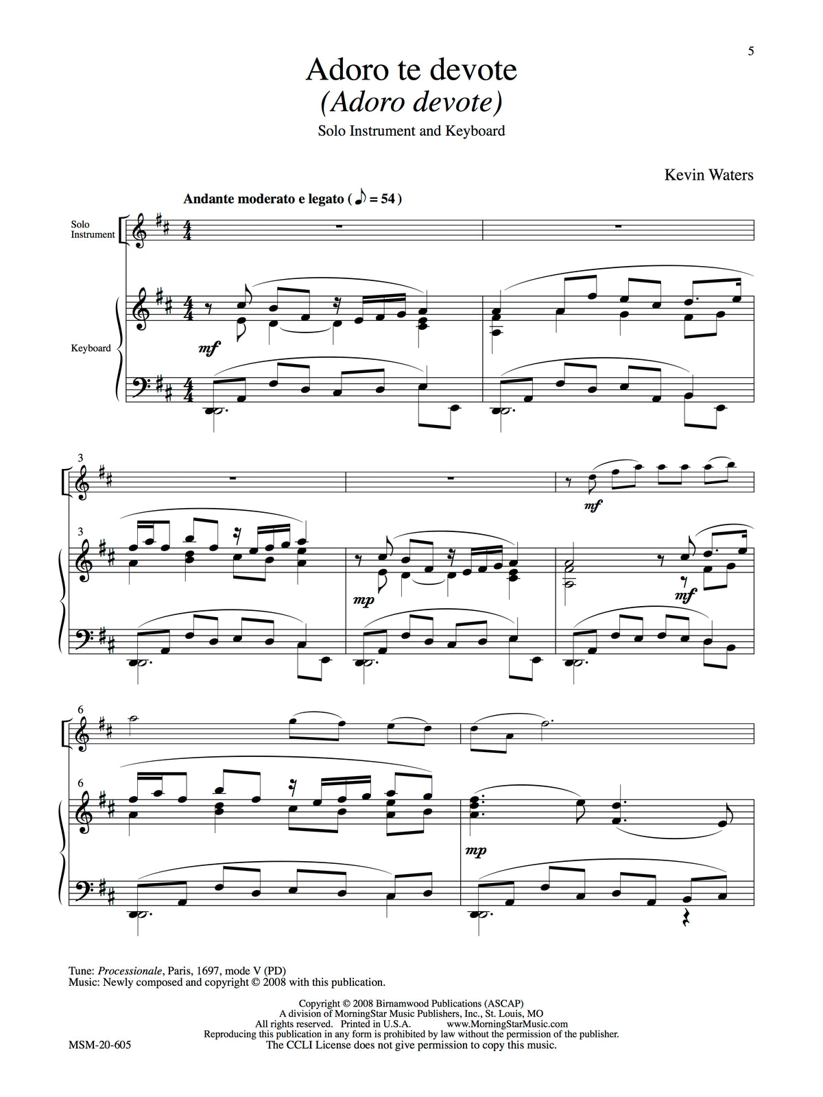 Waters, K :: Three Chant-Based Pieces