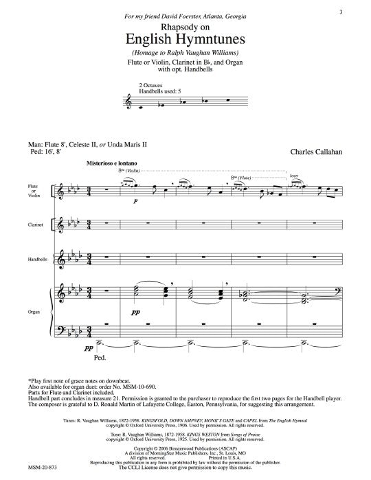 Callahan, C :: Rhapsody on English Hymntunes
