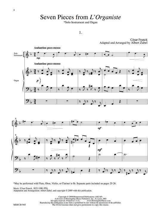 Franck, C :: Seven Pieces from L'Organiste