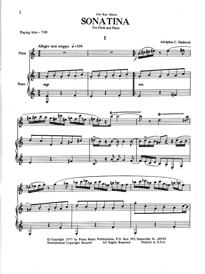 Hailstork, A :: Sonatina