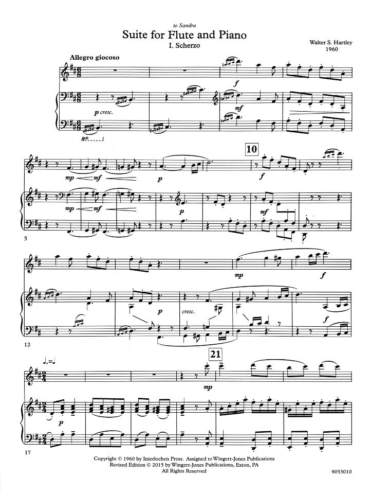 Hartley, W :: Suite for Flute and Piano