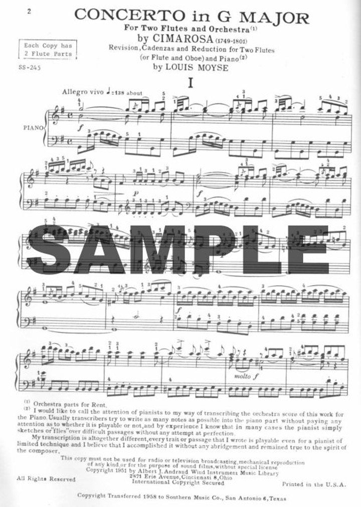 Cimarosa, D :: Concerto in G Major