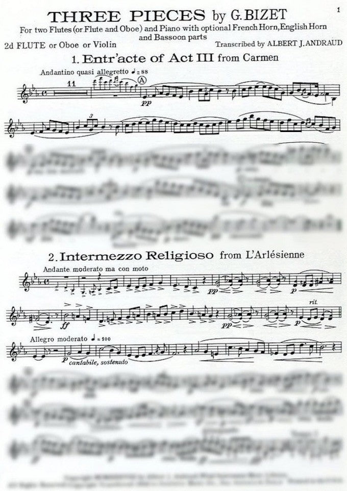 Bizet, G :: Three Pieces
