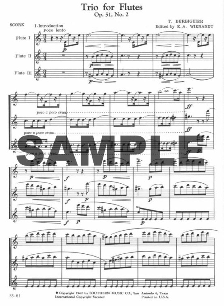 Berbiguier, BT :: Trio for Flutes Op. 51, No. 2