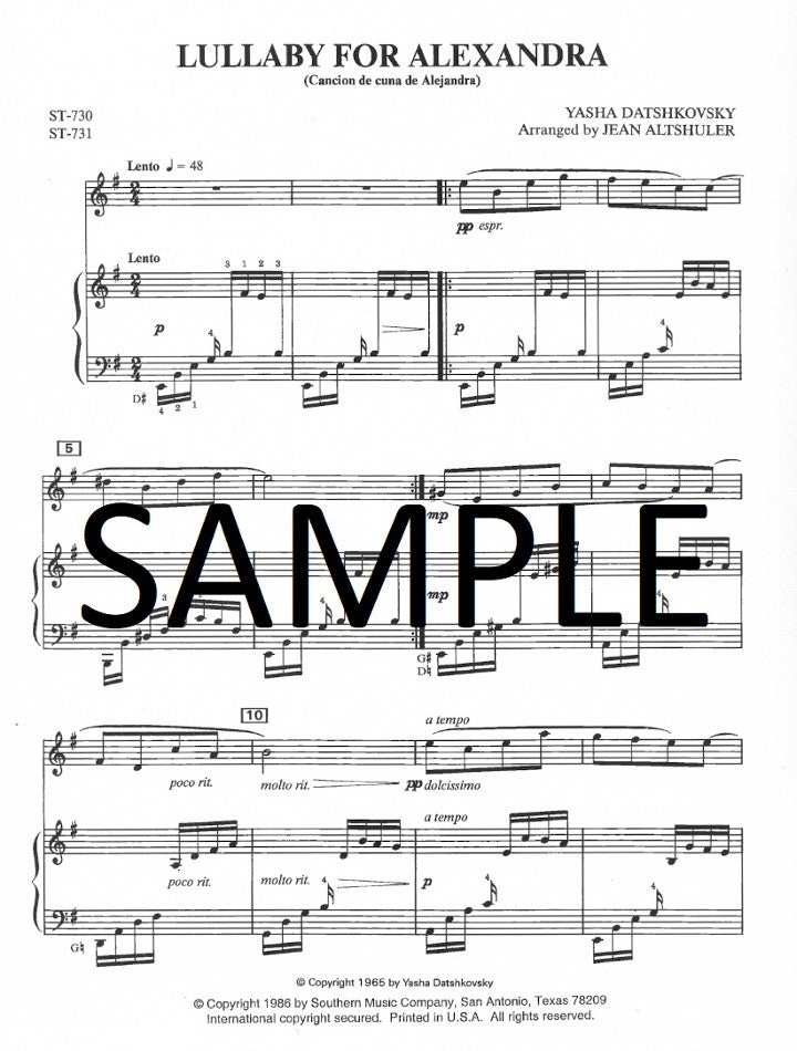 Datshkovsky, Y :: Lullaby for Alexandra