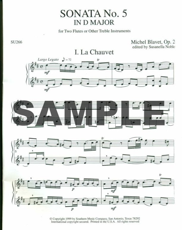 Blavet, M :: Sonata No. 5 in D Major, Op. 2