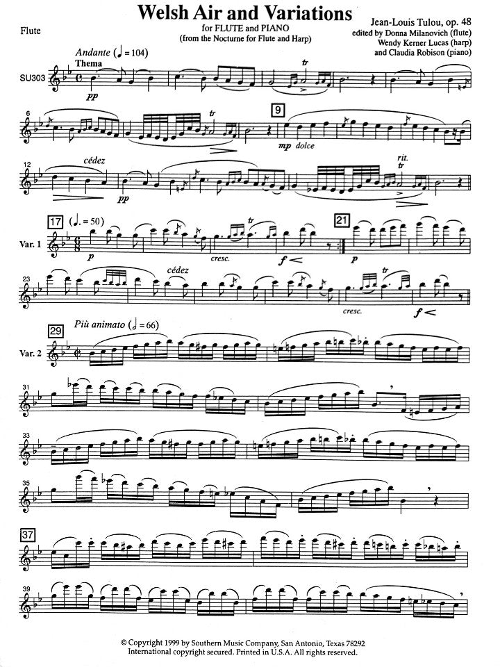 Tulou, J-L :: Welsh Air and Variations on 'All Through the Night' op. 48