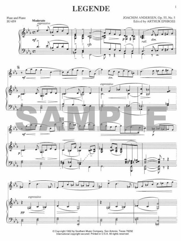Andersen, J :: Legende, Op. 55, No. 5