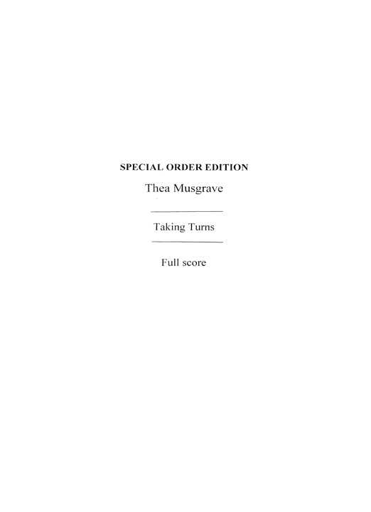 Musgrave, T :: Taking Turns (Score)