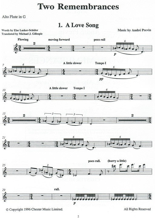 Previn, A :: Two Remembrances