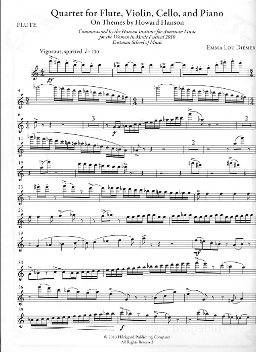 Diemer, EL :: Quartet for Flute, Violin, Cello, and Piano