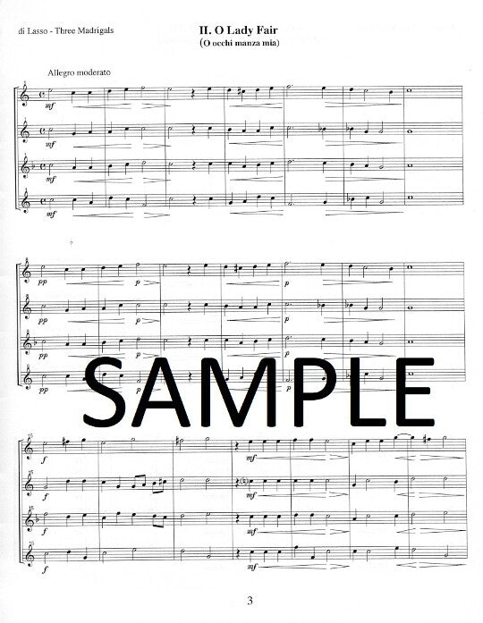 di Lasso, O :: Three Madrigals