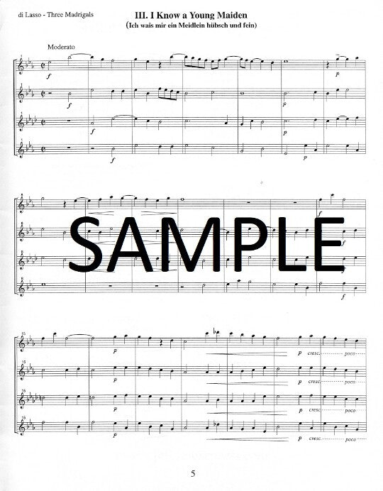di Lasso, O :: Three Madrigals