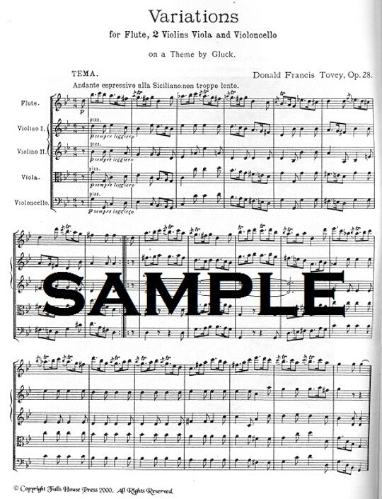 Tovey, DF :: Variations on a Theme by Gluck, Op. 28
