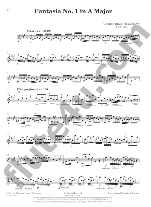 Telemann, GP :: 12 Fantasias, TWV 40:2-13