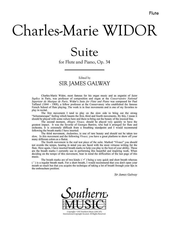 Widor, CM :: Suite