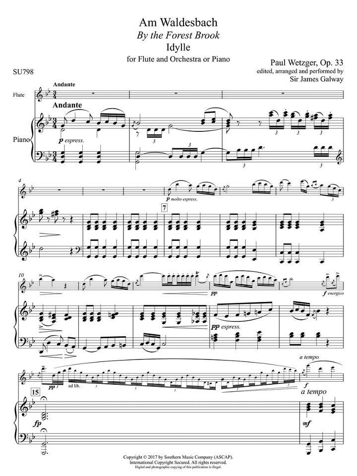 Wetzger, P :: By the Forest Brook (Am Waldesbach), Op. 33