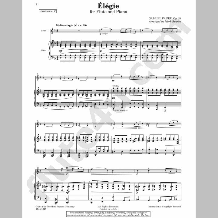 Faure, G :: Elegie op. 24