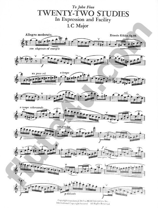 Kohler, E :: 22 Studies in Expression and Facility op. 89