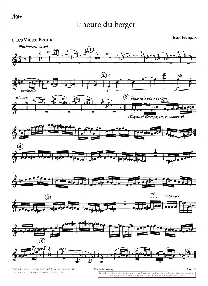 Francaix, J :: L'heure du berger (parts)
