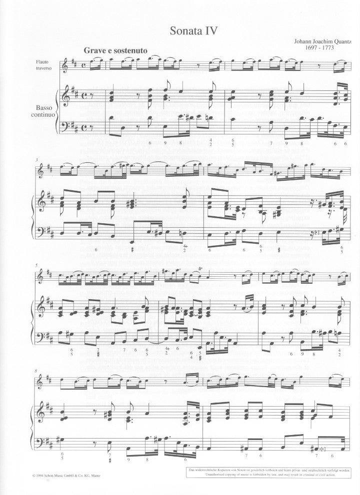Quantz, JJ :: 6 Sonatas op. 1: Volume 2