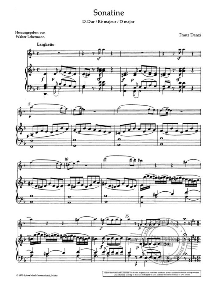 Danzi, F :: Sonatine in D major