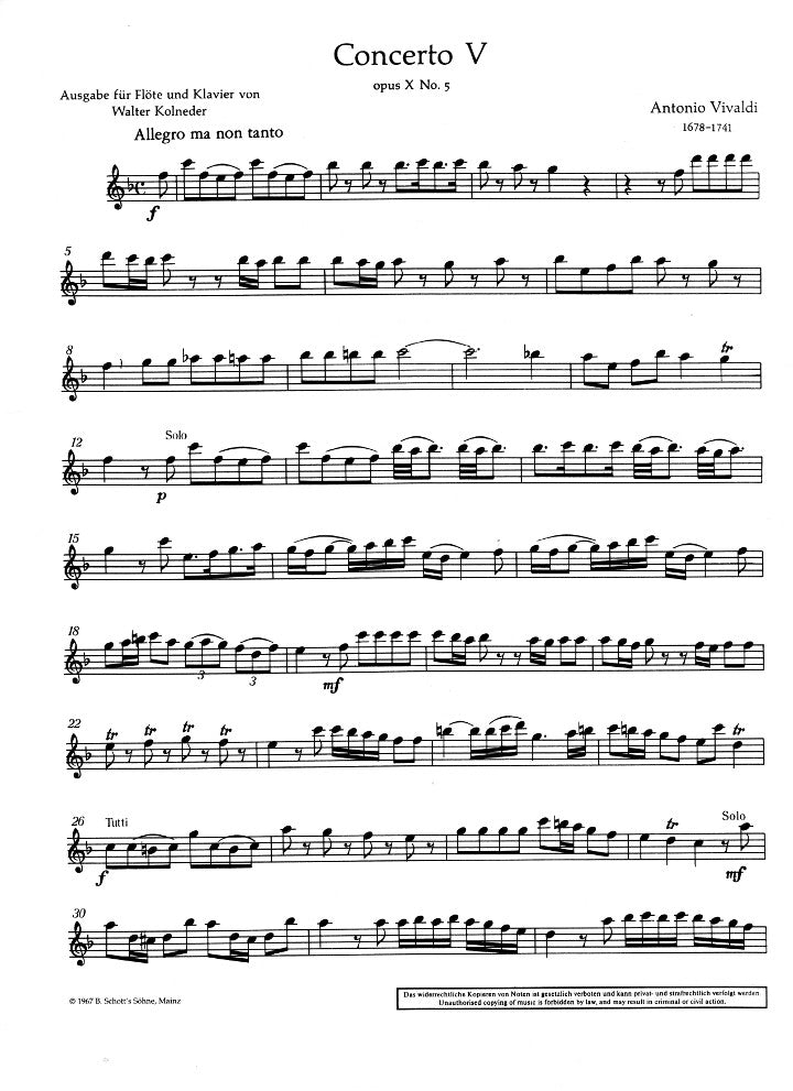 Vivaldi, A :: Concerto No. 5, op. 10