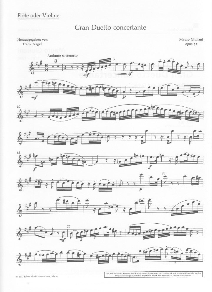 Giuliani, M :: Gran Duetto Concertante op. 52