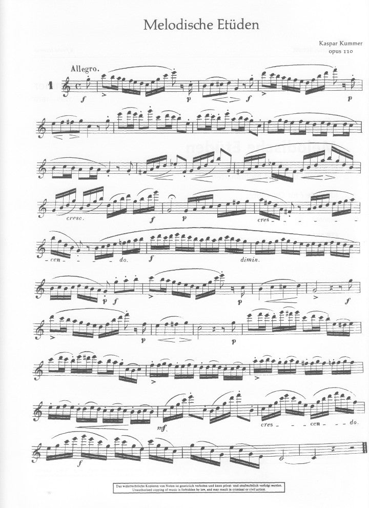 Kummer, C :: Melodic Exercises op. 110