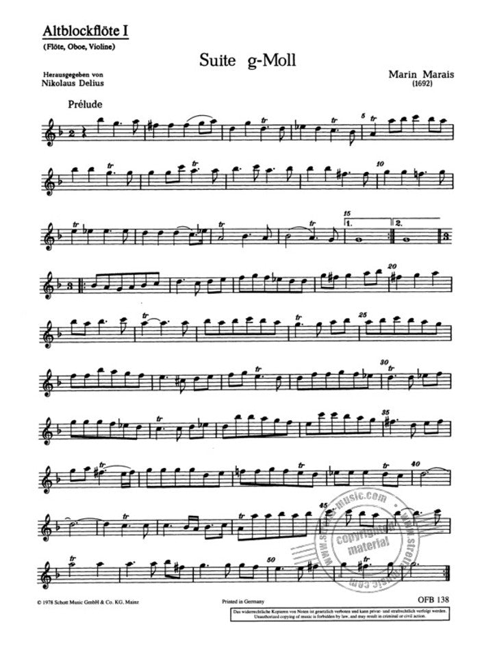 Marais, M :: Suite in G minor