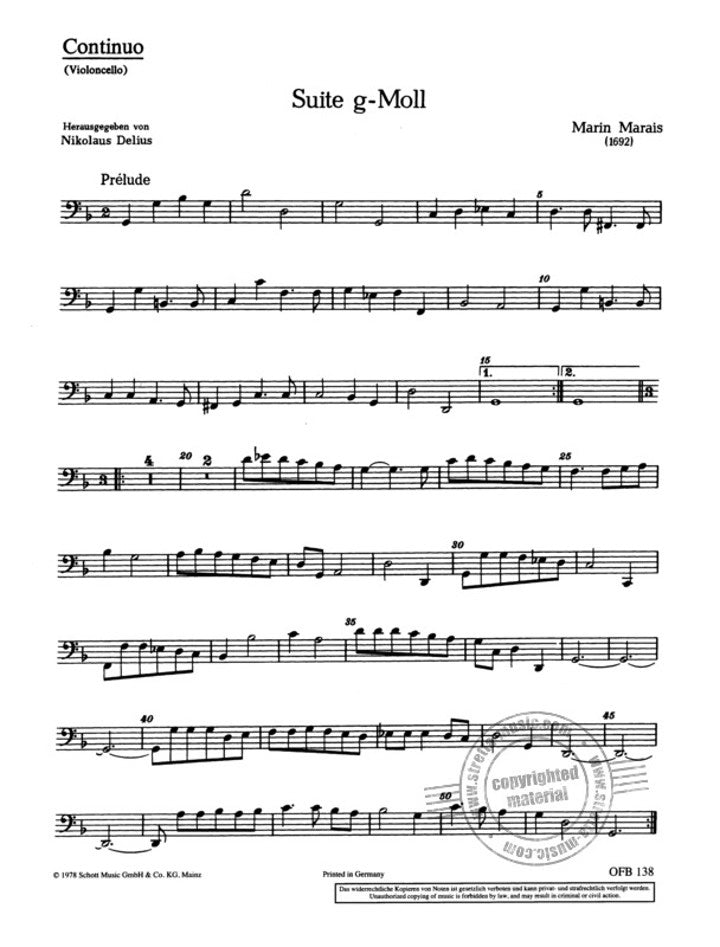 Marais, M :: Suite in G minor