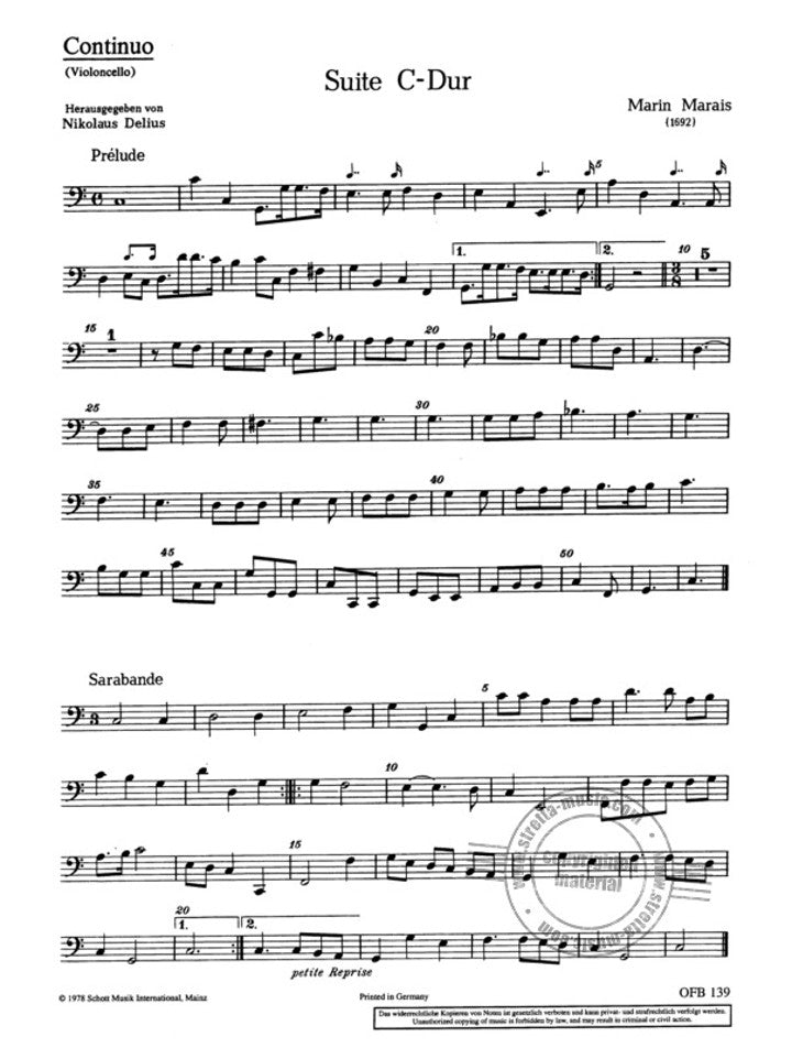 Marais, M :: Suite in C Major