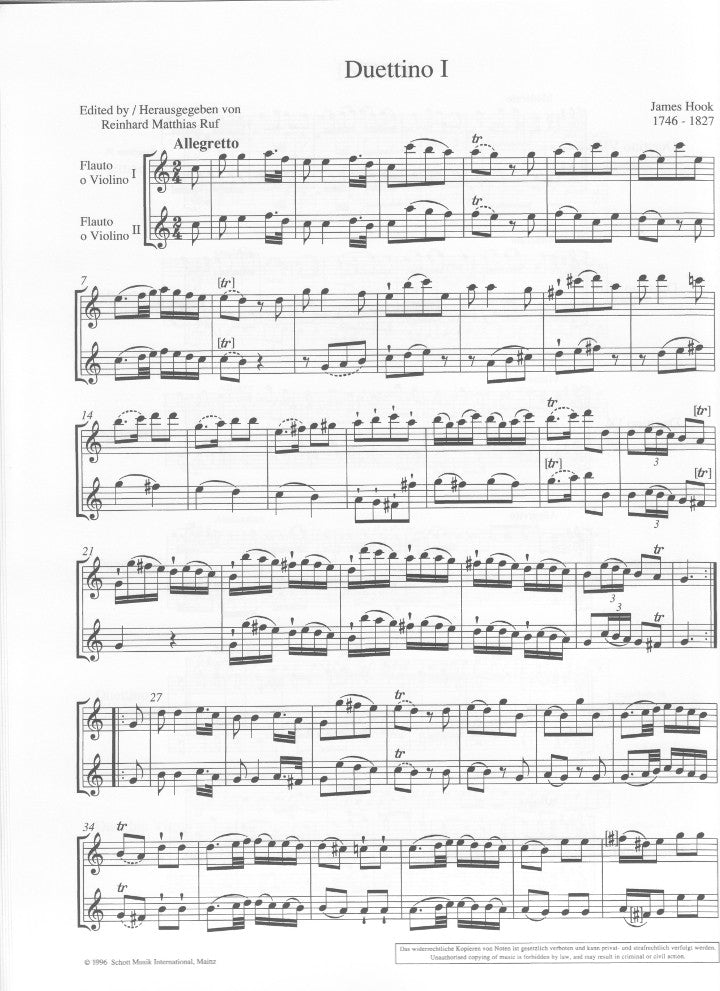 Hook, J :: 12 Duettinos op. 42