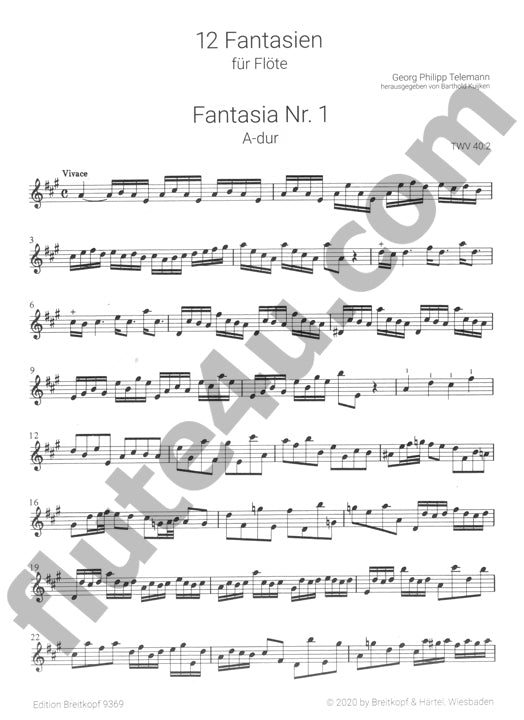 Telemann, GP :: 12 Fantasias TWV 40:2-13