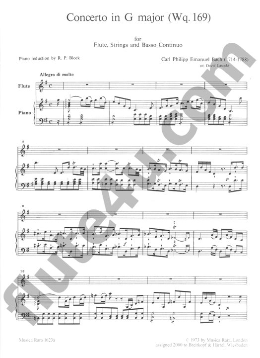 Bach, CPE :: Concerto in G Major WQ 169/H. 445