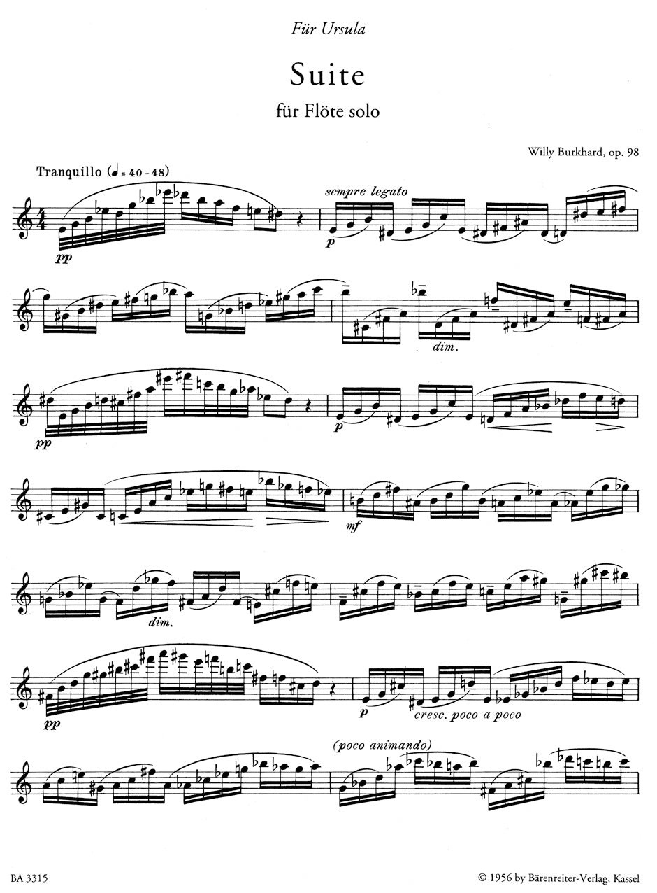 Burkhard, W :: Suite op. 98