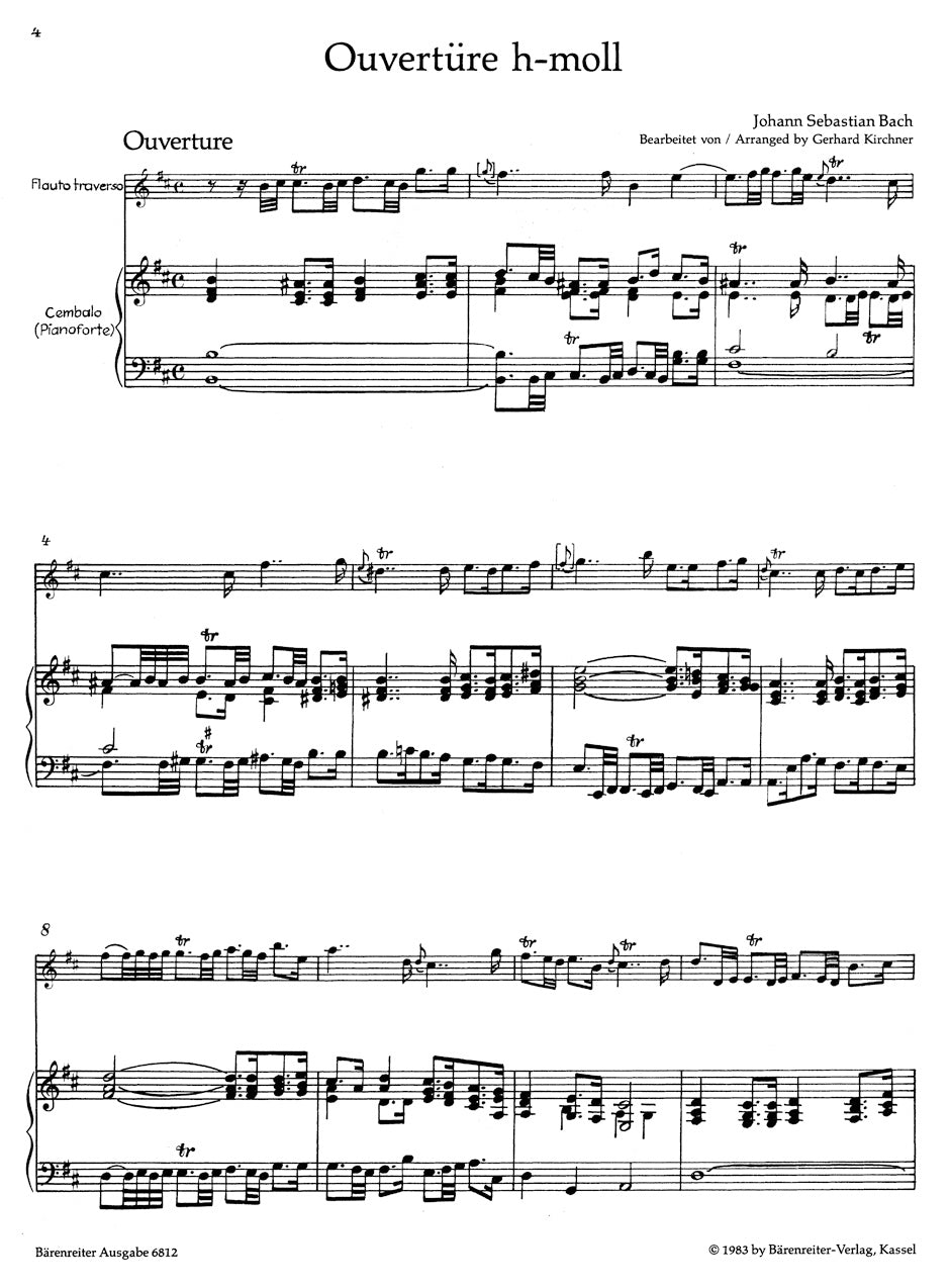 Bach, JS :: Overture (Orchestral Suite) in B minor