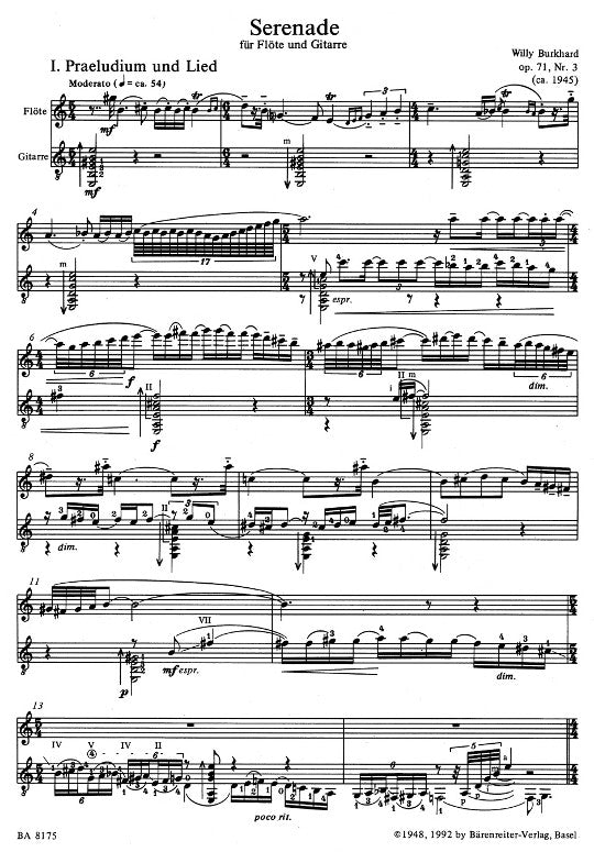 Burkhard, W :: Serenade op. 71 No. 3