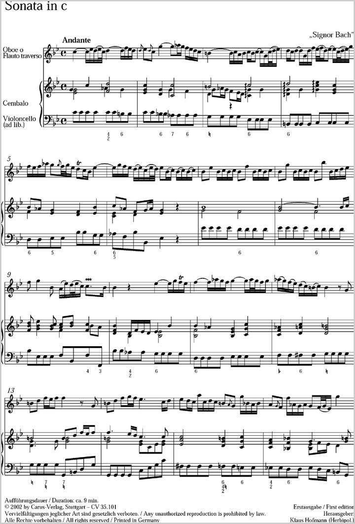 Bach, JJ :: Sonata in c