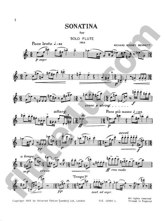 Bennett, RR :: Sonatina