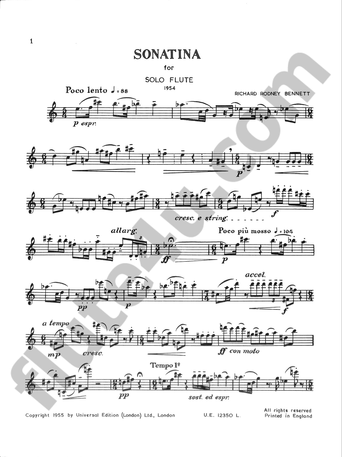 Bennett, RR :: Sonatina