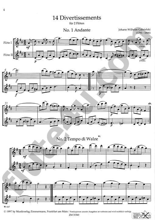 Gabrielski, W :: 14 Divertissements