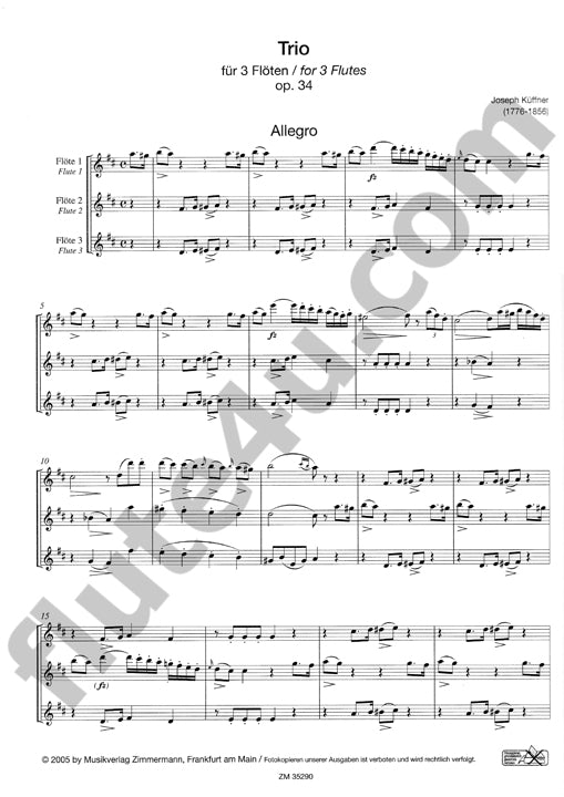 Kuffner, J :: Trio op. 34
